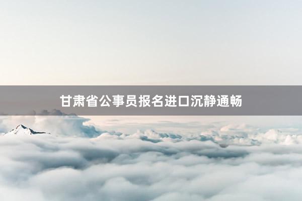 甘肃省公事员报名进口沉静通畅